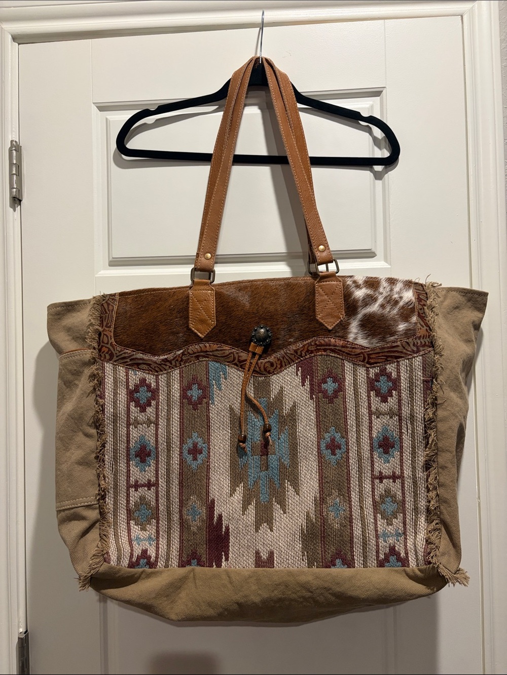 Boho Southwestern Myra Weekender Bag - Brown Multi
